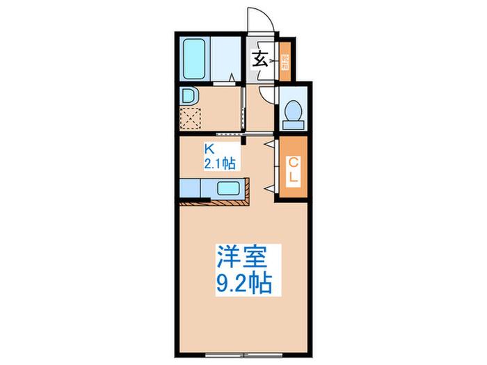 WARMTH(1K/1階)の間取り写真