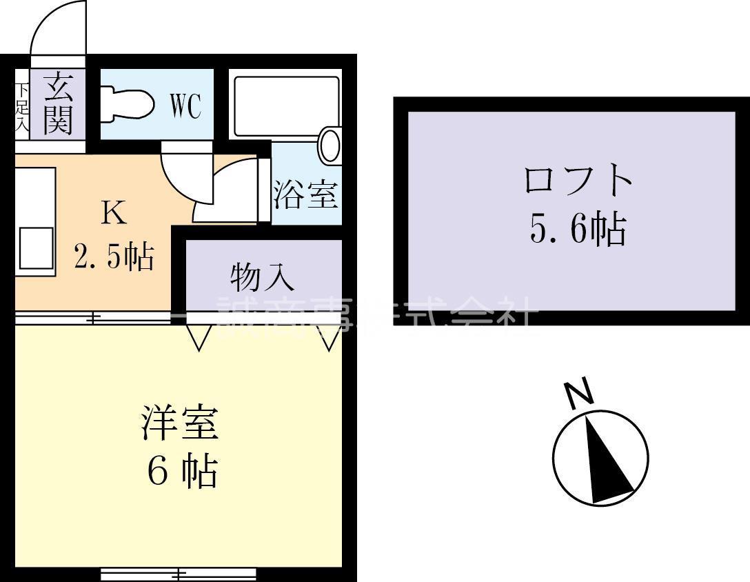 アーバンハイツII(1K/1階)の間取り写真