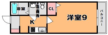 コンフォート三條(1K/1階)の間取り写真