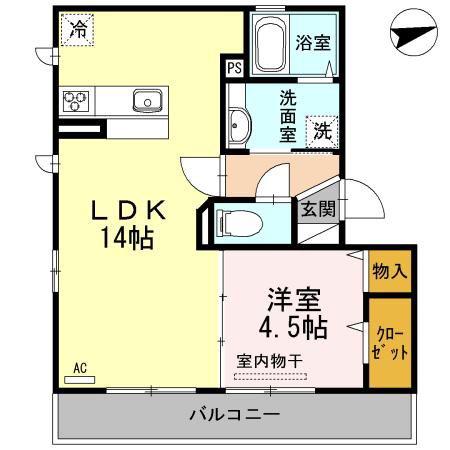 シエル大通(1LDK/3階)の間取り写真