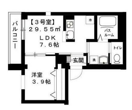 コトブキ・ワン(1LDK/4階)の間取り写真