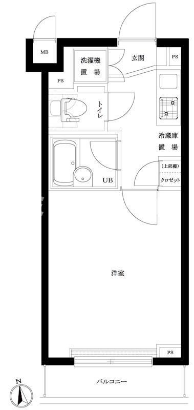ルーブル大鳥居(1K/4階)の間取り写真