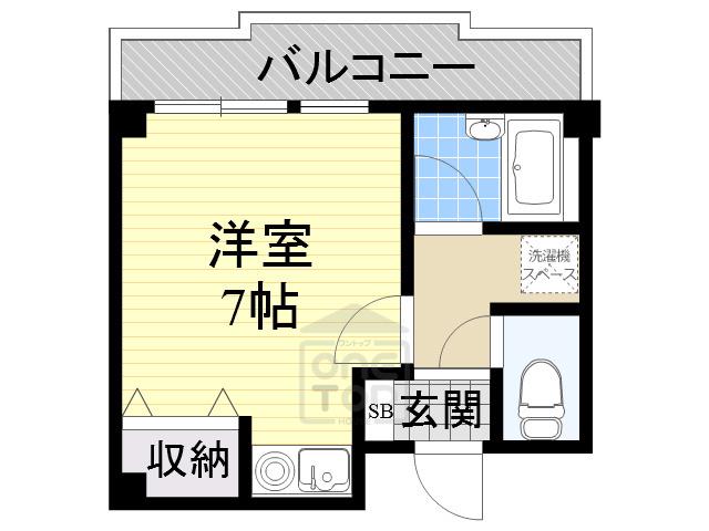 西田ハイツパート2(ワンルーム/2階)の間取り写真