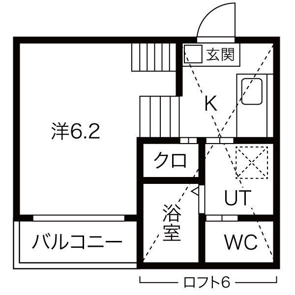 レクセルズ(1K/2階)の間取り写真