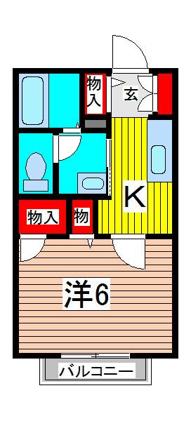 メゾン・ディアーヌ(1K/2階)の間取り写真