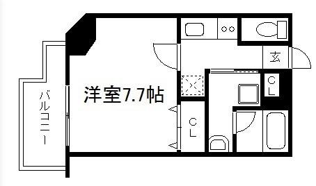 アスヴェル京都西京極(1K/5階)の間取り写真