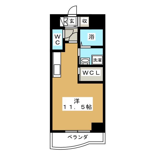 フラワーパーク(ワンルーム/7階)の間取り写真