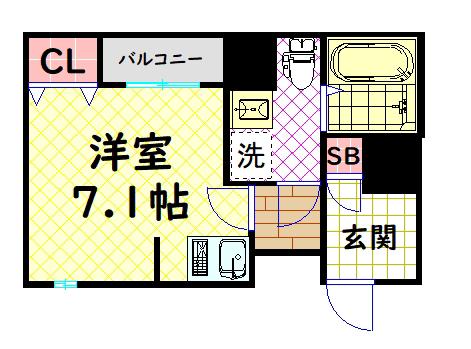 エヌエムセット(ワンルーム/2階)の間取り写真
