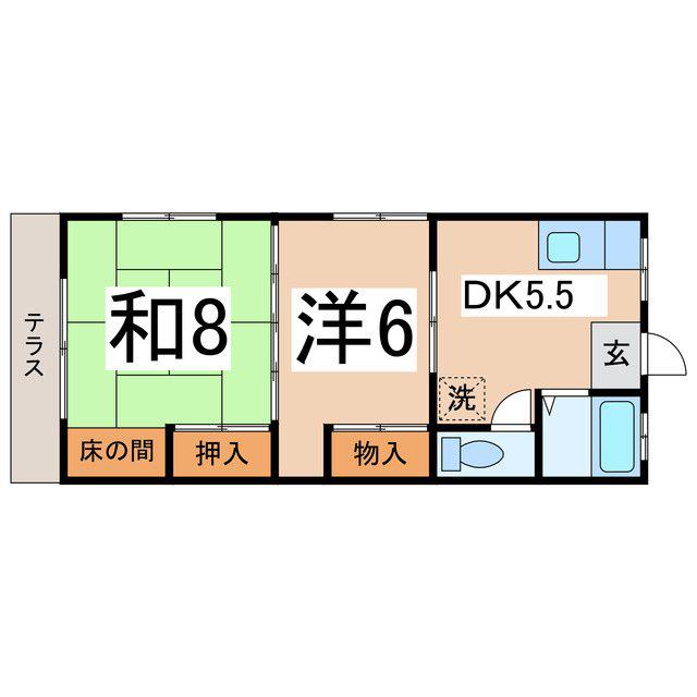 第二池谷コーポ(2DK/1階)の間取り写真