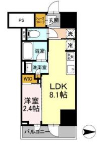 ピアース新宿三丁目(1LDK/7階)の間取り写真