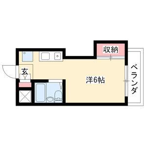 ロイヤルハイツII(1K/1階)の間取り写真