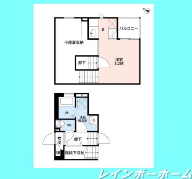 CB北柏ウイング(1K/2階)の間取り写真
