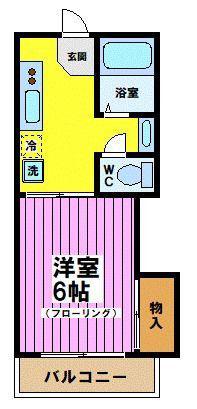 メゾンベル(1K/1階)の間取り写真