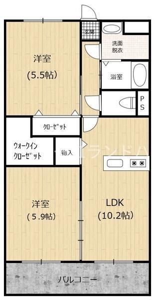 フォレスト7(2LDK/2階)の間取り写真
