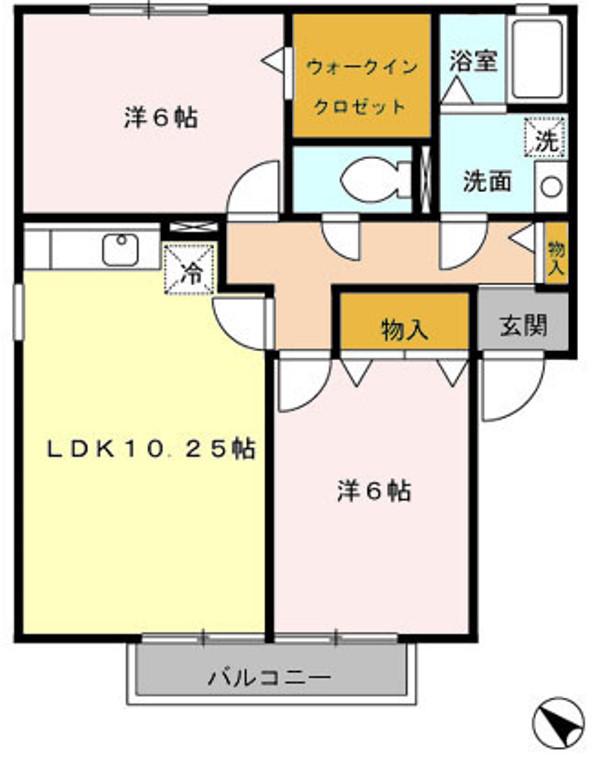 ドリームステージ(2LDK/2階)の間取り写真
