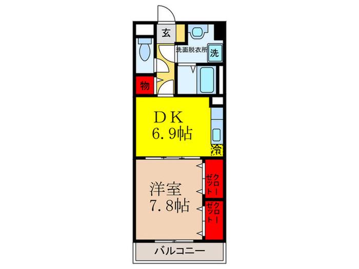 サンクレールYOSHINO(1DK/3階)の間取り写真