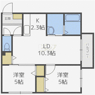 K-FIVE(2LDK/4階)の間取り写真