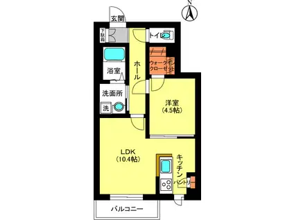 スカイパレス小竹向原(1LDK/1階)の間取り写真