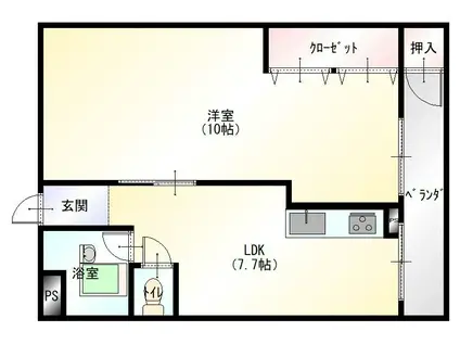 エターナルシティ公園(1LDK/4階)の間取り写真