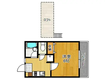 ロフティ24(1K/2階)の間取り写真