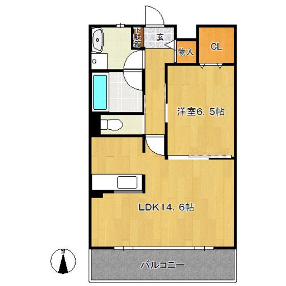 HOLLY HILLS RESIDENCE ウエスト(1LDK/2階)の間取り写真
