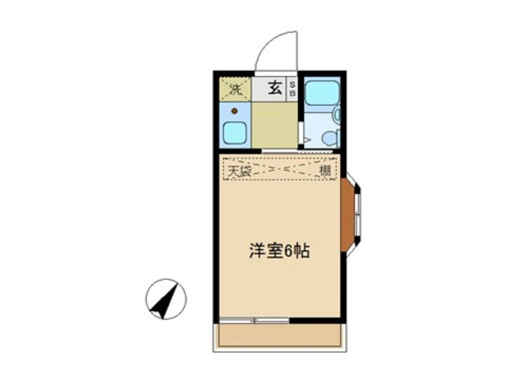 プリンスハイツ(1K/2階)の間取り写真