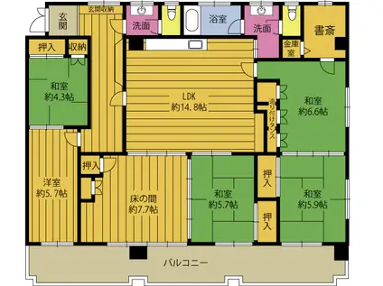 GIGA.BLD(6LDK/3階)の間取り写真