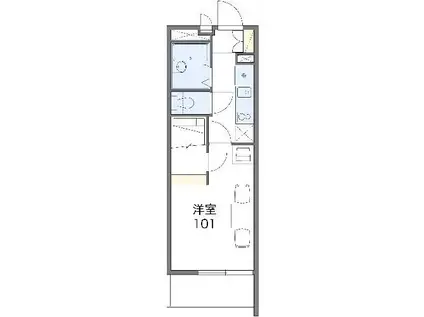 レオパレス津島町(1K/1階)の間取り写真