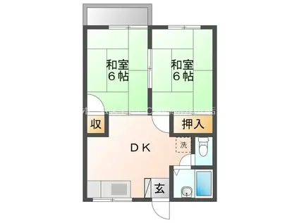 コーポナカジマ(2DK/2階)の間取り写真