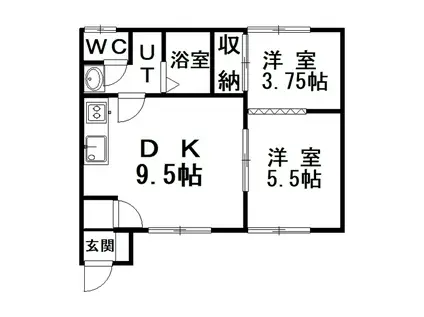 エクセル87(2DK/2階)の間取り写真