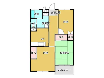 朝日ハイツ(3DK/2階)の間取り写真