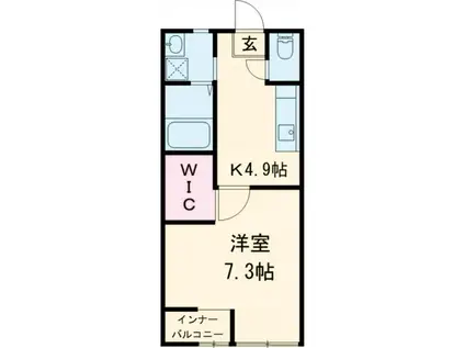 スフィーダIII(1K/1階)の間取り写真