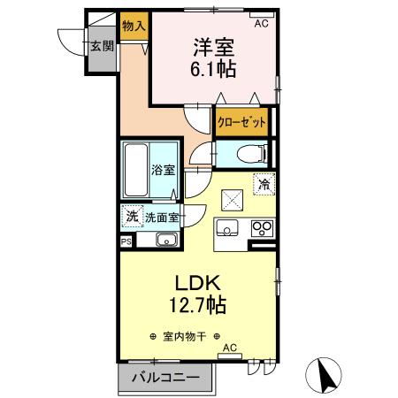 サクラ レジデンス(1LDK/1階)の間取り写真