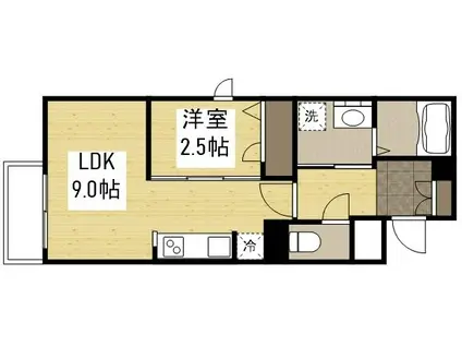 月光江波東弐番館(1LDK/1階)の間取り写真