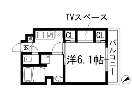 リブリ・Y.Y 響(1K/3階)の間取り写真