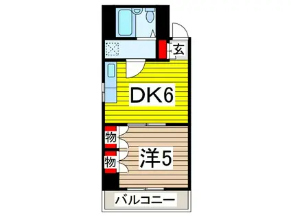 ルモン戸田壱番館(1DK/2階)の間取り写真