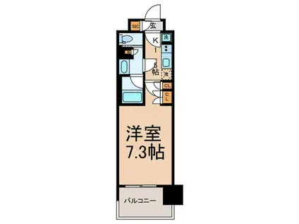 ザ・パークハビオ目黒(1K/13階)の間取り写真