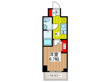 S-RESIDENCEさいたま新都心(1K/8階)の間取り写真