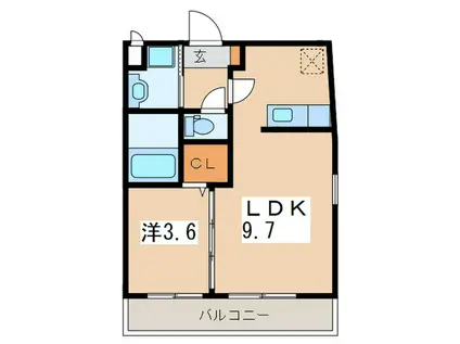 サントリーニ横浜(1LDK/4階)の間取り写真