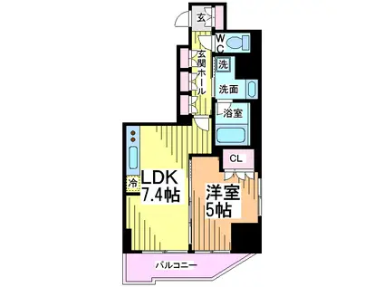 BELISTA西荻窪(1DK/9階)の間取り写真