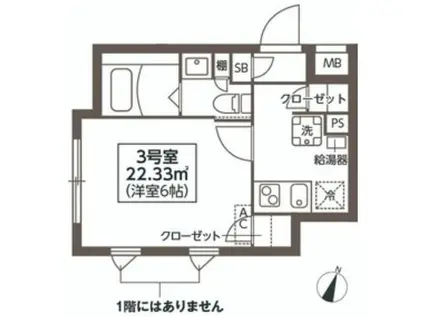 コンポジット新宿(1K/2階)の間取り写真