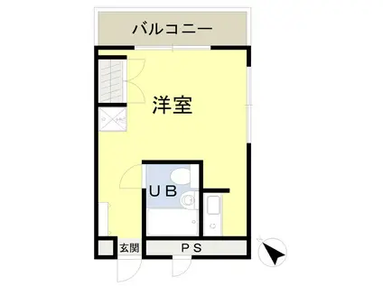 津田沼ハウス88(ワンルーム/2階)の間取り写真