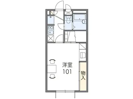 ＪＲ外房線 新茂原駅 徒歩8分 2階建 築20年(1K/1階)の間取り写真