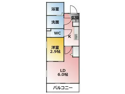 CIELUJE中村日赤(1LDK/2階)の間取り写真