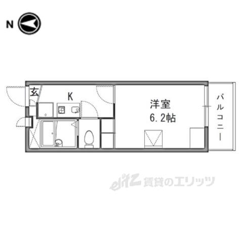レオパレスメルベーユ(1K/3階)の間取り写真