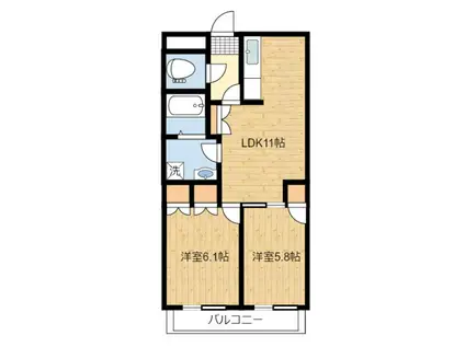 ルミナス(2LDK/3階)の間取り写真