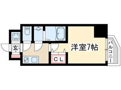 ウインズコート新大阪2(1K/2階)の間取り写真