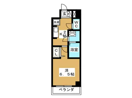 N-STAGE GYOUTOKU(1K/3階)の間取り写真