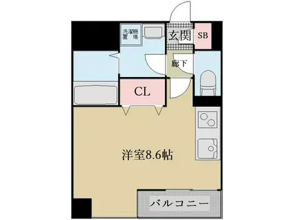 ラ・メゾン・ド・クロシュ(ワンルーム/4階)の間取り写真