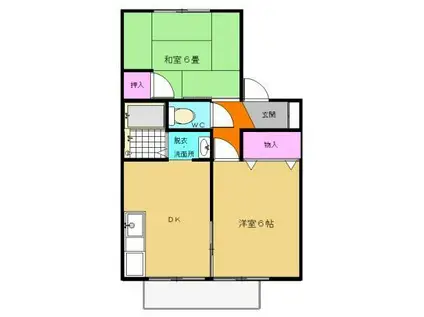 セジュール平野(2DK/2階)の間取り写真